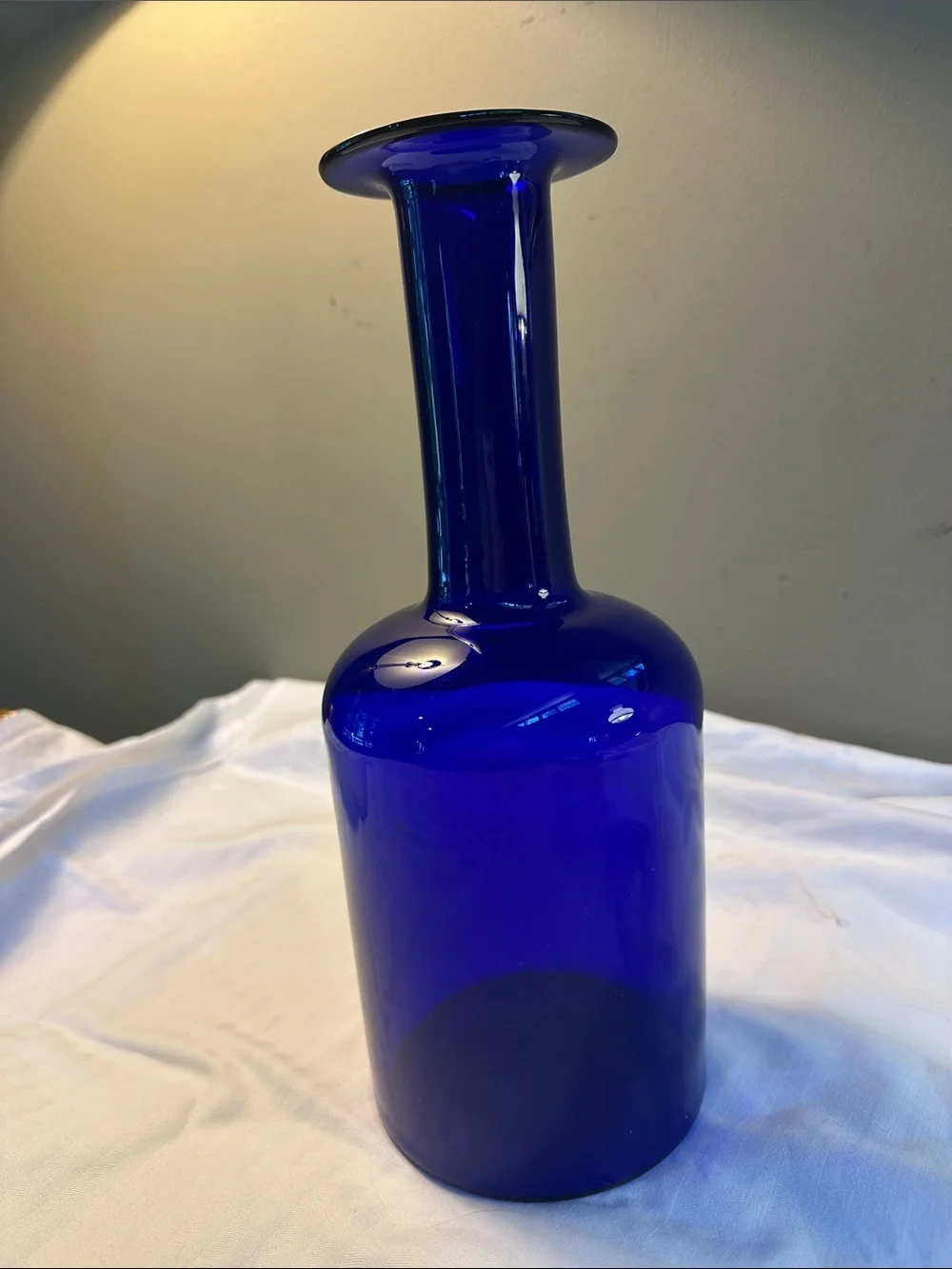 Vintage MCM Kastrup Holmegaard Cobalt Blue Glass Vase - Decorative Home Accent